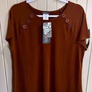 Women's brown Button-Accent Blouse
